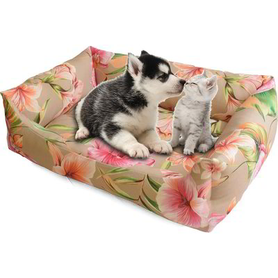 Cuccia rettangolare grande per animali domestici - Fiori