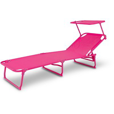 Lettino pieghevole con parasole - Fucsia