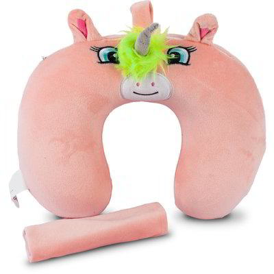 Set cuscino da viaggio e copricintura - Unicorno