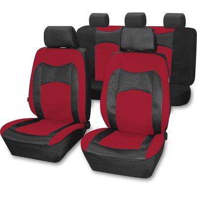 Set coprisedile per auto - Nero e rosso