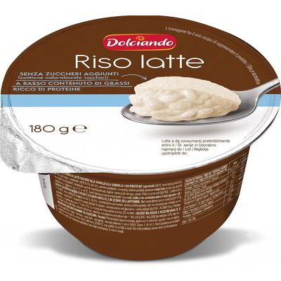 Dessert riso latte proteico vaniglia