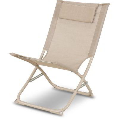 Spiaggina pieghevole con poggiatesta - Crema