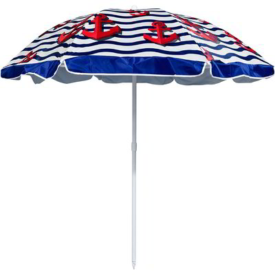 Ombrellone in acciaio e nylon - Ancore blu