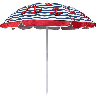 Ombrellone in acciaio e nylon - Ancore rosso