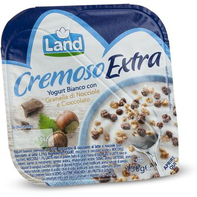 Yogurt bianco con granella di nocciole e cioccolato