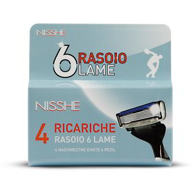 Ricariche rasoio 6 lame per uomo 4 pezzi
