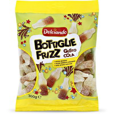 Caramelle gommose bottiglie frizz gusto cola