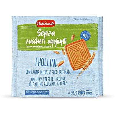 Biscotti frollini senza zuccheri aggiunti