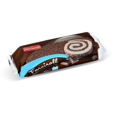 Torta rotolo "Farciroll" ricoperto e farcito al cacao magro