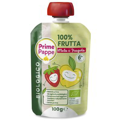 Purea mela e fragola biologica