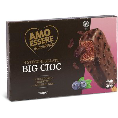 Gelati Big Cioc al cioccolato fondente con mirtilli neri 4 pezzi
