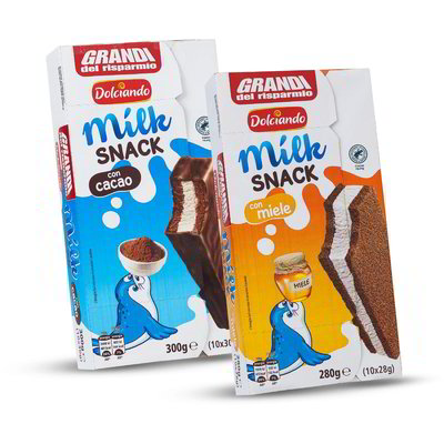 Snack al latte con cacao / miele