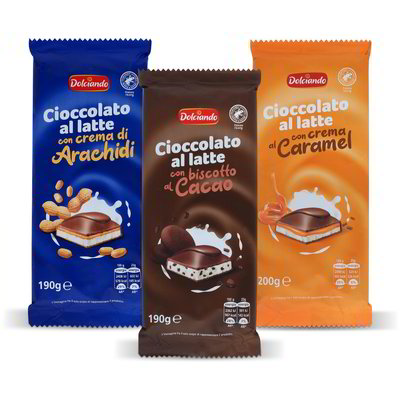 Tavolette di cioccolato al latte assortite