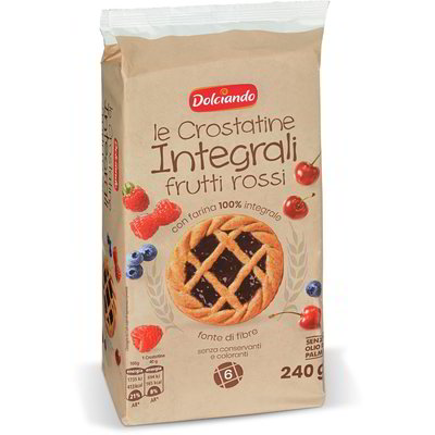 Crostatine integrali ai frutti rossi 6 pezzi