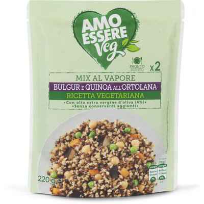 Mix al vapore di bulgur e quinoa all'ortolana