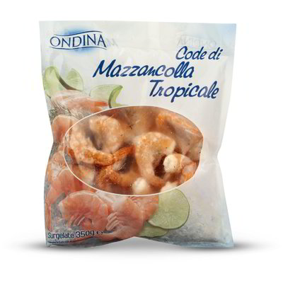 Code di mazzancolla tropicale surgelate