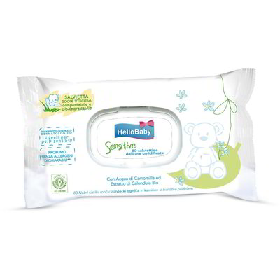 Salviette baby sensitive delicate umidificate 80 pezzi