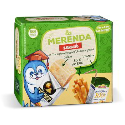 Snack La Merenda con Parmigiano Reggiano, frullato e grissini