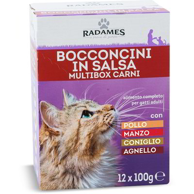 Bocconcini in salsa per gatti multibox carne