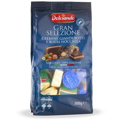 Cioccolatini cremini, gianduiotti e boeri nocciola