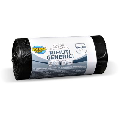 Sacchi pattumiera per rifiuti generici con laccio 30 pezzi