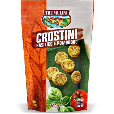 Crostini basilico e pomodoro