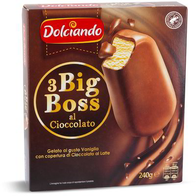 Gelato al gusto vaniglia ricoperto di cioccolato al latte 3 pezzi