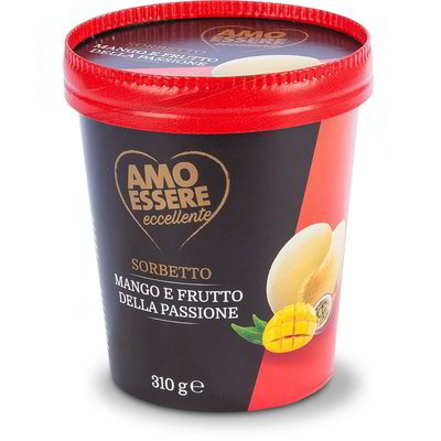 Sorbetto al mango e frutto della passione