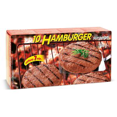 Hamburger di bovino surgelati 10 pezzi