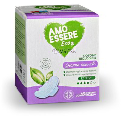 Assorbenti giorno con ali 100% cotone biologico