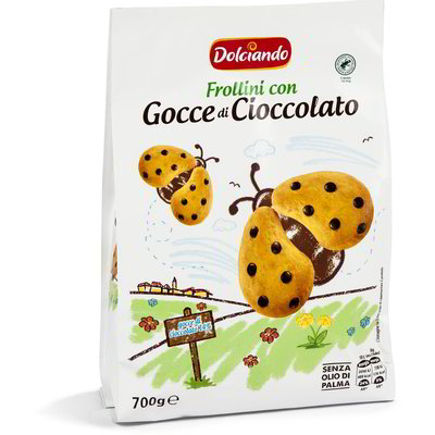 Biscotti frollini con gocce di cioccolato