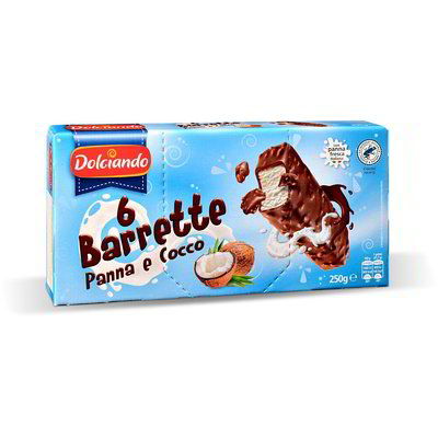 Barrette gelato panna e cocco 6 pezzi