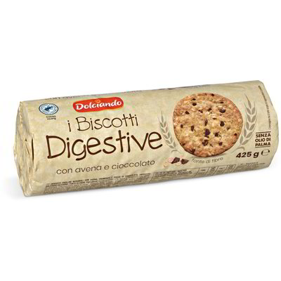 Biscotti digestive con avena e cioccolato