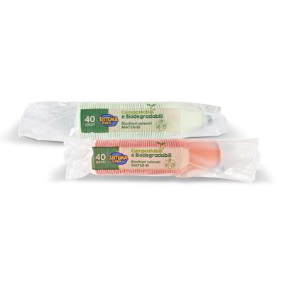 Bicchieri compostabili colorati 40 pezzi 200cc