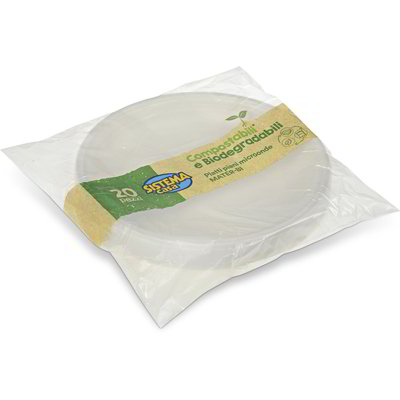 Piatti piani compostabili microonde 20 pezzi