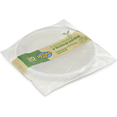 Piatti fondi compostabili microonde 20 pezzi