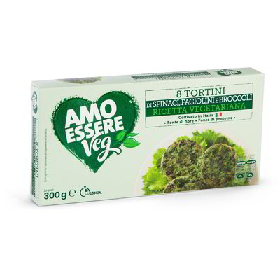 Tortini spinaci, fagiolini e broccoli surgelati 8 pezzi