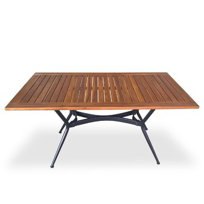 Tavolo rettangolare in metallo e legno