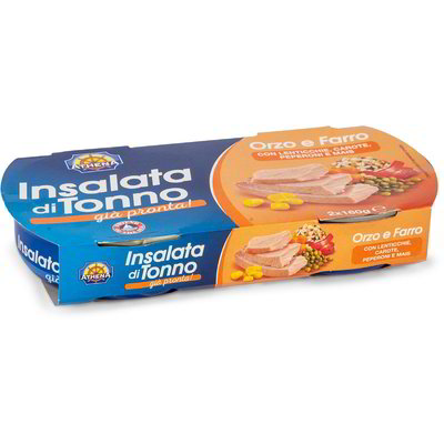 Insalata di tonno con orzo e farro