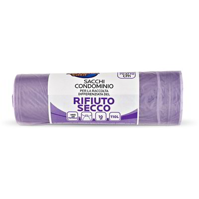Sacchi spazzatura per rifiuto secco 10 pezzi