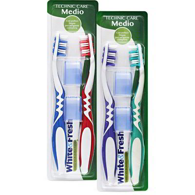 Spazzolino da denti Technic Care - Medio 2 pezzi