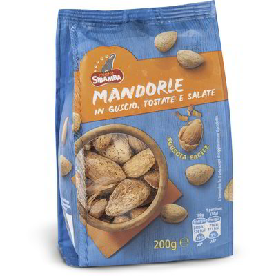Mandorle in guscio tostate e salate