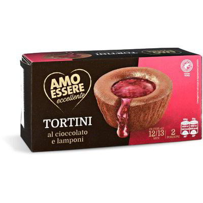 Tortini al cioccolato e lamponi surgelati