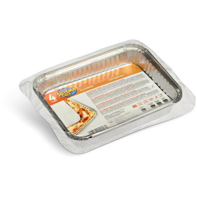 Contenitori in alluminio con coperchio 4 pezzi 4 porzioni