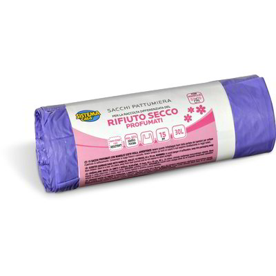 Sacchi pattumiera per rifiuto secco con maniglie profumati 15 pezzi