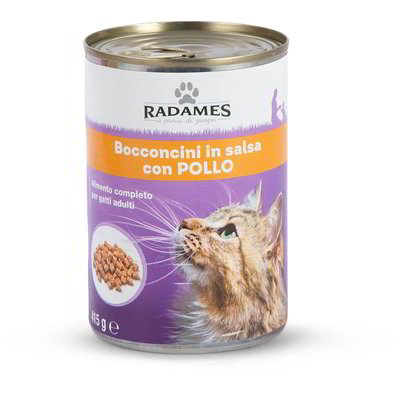 Bocconcini in salsa con pollo per gatti