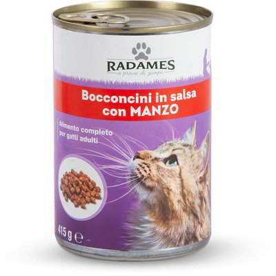 Bocconcini in salsa con manzo per gatti