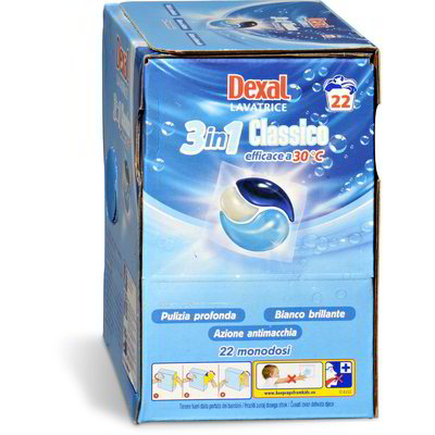Detersivo lavatrice capsule monodosi 3in1 classico 22 pezzi