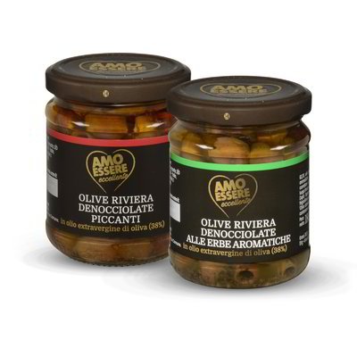 Olive riviera denocciolate piccanti / alle erbe aromatiche