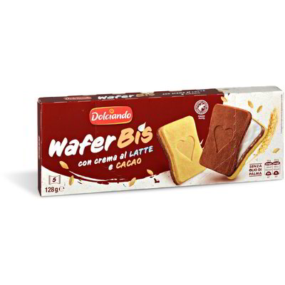 Biscotti Wafer Bis con crema al latte e cacao